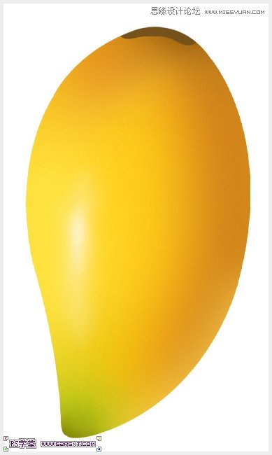 Photoshop鼠绘可口的金色芒果教程