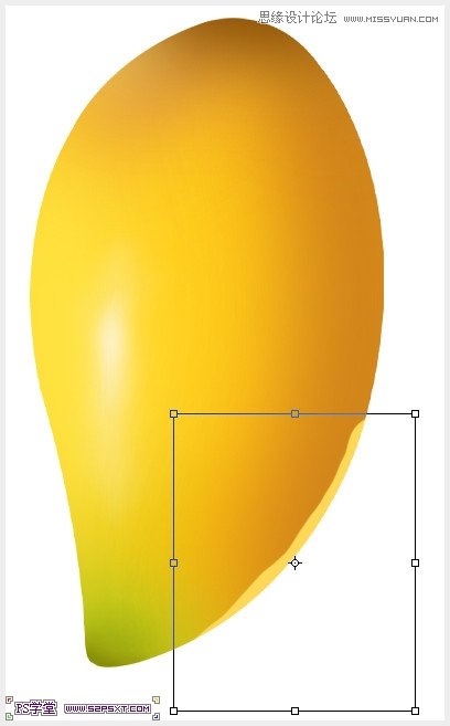 Photoshop鼠绘可口的金色芒果教程