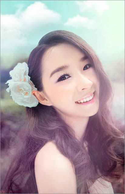 Photoshop调出外景美女通透的柔美肤色效果