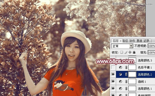 Photoshop调出搞怪女孩唯美的淡红效果