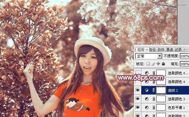 Photoshop调出搞怪女孩唯美的淡红效果