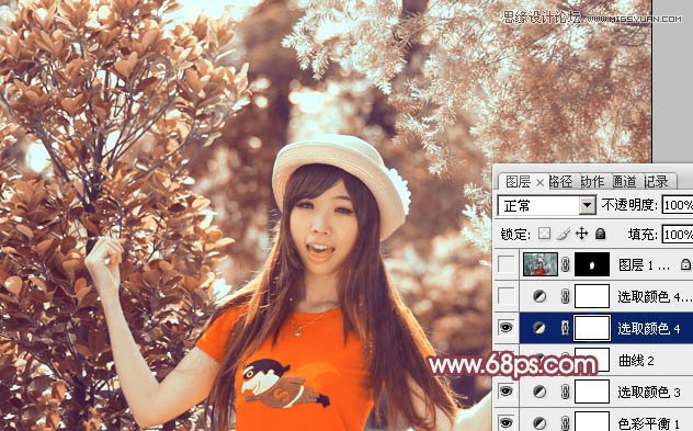 Photoshop调出搞怪女孩唯美的淡红效果