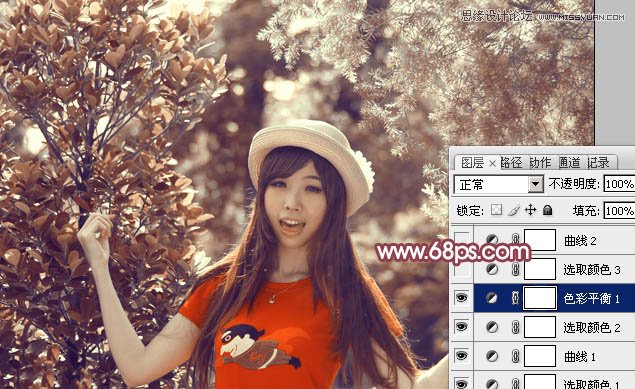 Photoshop调出搞怪女孩唯美的淡红效果