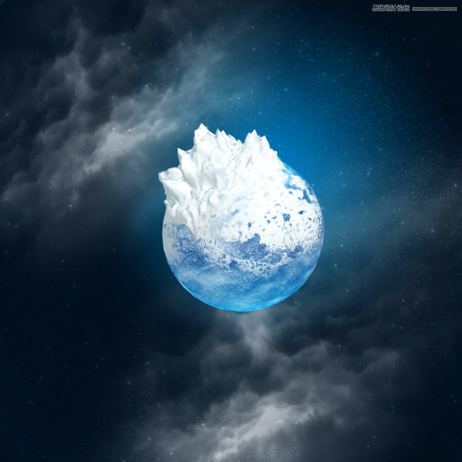 Photoshop使用3D工具制作立体星球