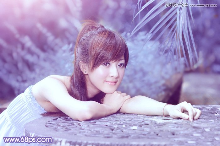 Photoshop调出美女照片唯美蓝色调