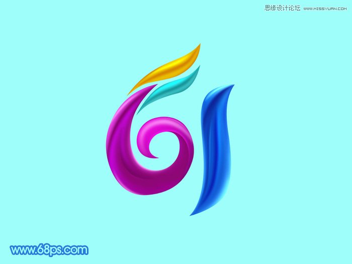 Photoshop制作61儿童节绚丽艺术字教程