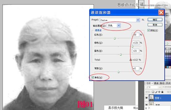 Photoshop修复带有身份证网纹的老照片