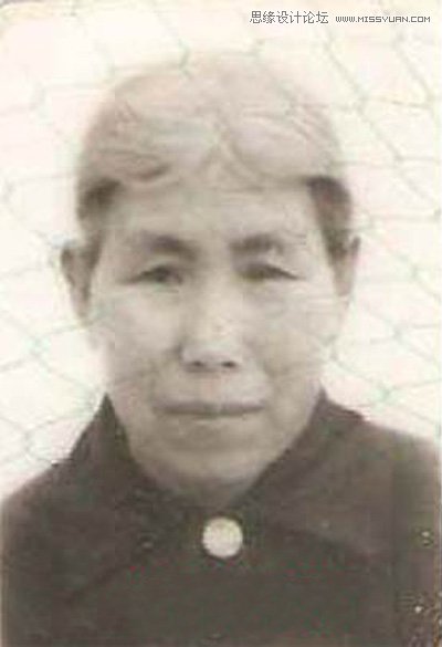 Photoshop修复带有身份证网纹的老照片