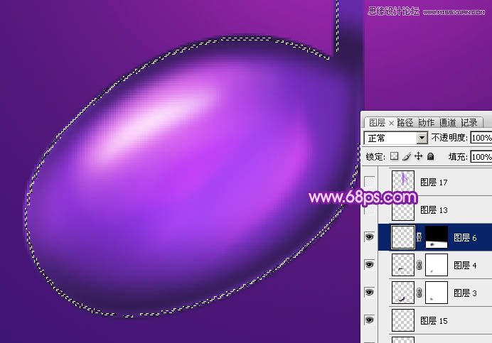Photoshop绘制立体效果的紫色音符教程