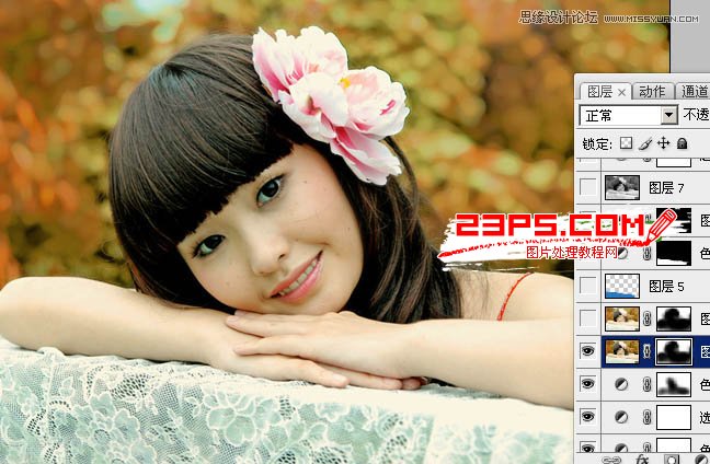 Photoshop调出美女人像通透的肤色效果