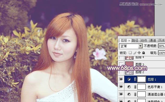 Photoshop调出林下女孩朦胧的光晕效果