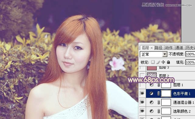 Photoshop调出林下女孩朦胧的光晕效果