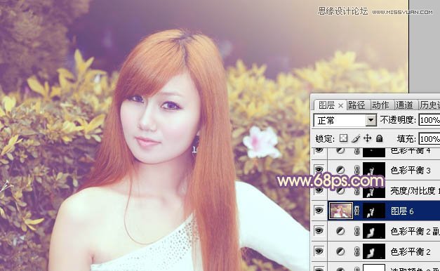 Photoshop调出林下女孩朦胧的光晕效果
