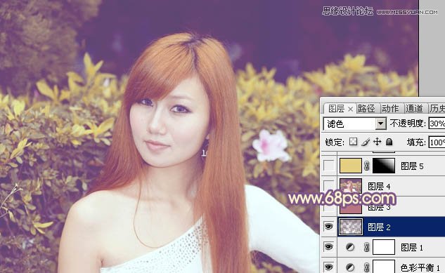 Photoshop调出林下女孩朦胧的光晕效果