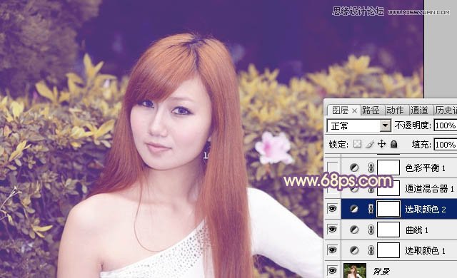 Photoshop调出林下女孩朦胧的光晕效果