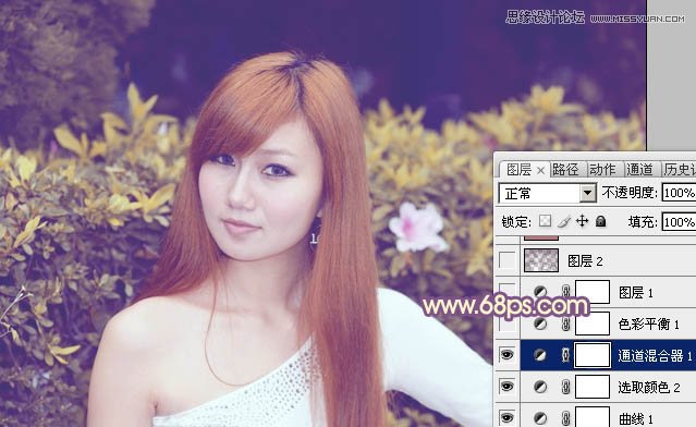 Photoshop调出林下女孩朦胧的光晕效果