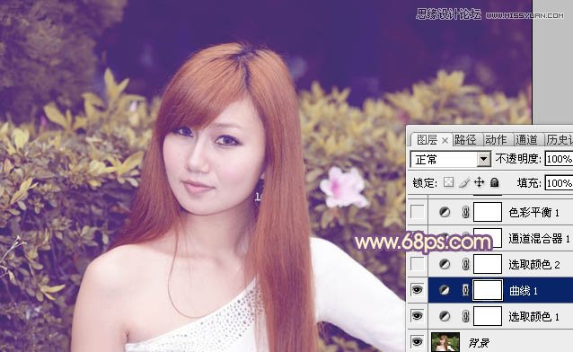 Photoshop调出林下女孩朦胧的光晕效果
