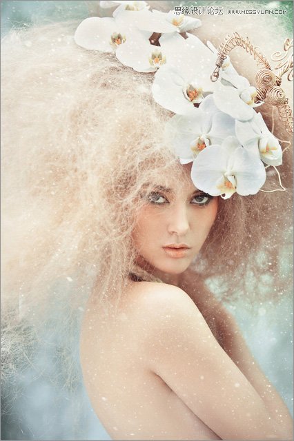 Photoshop调出美女模特照片梦幻暖色调