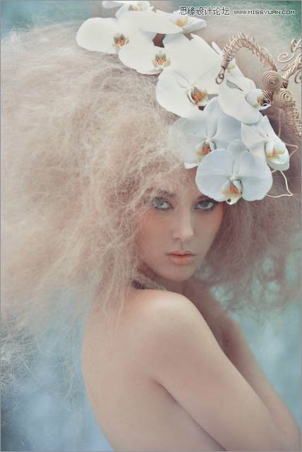 Photoshop调出美女模特照片梦幻暖色调