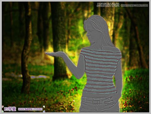 Photoshop合成在和蝴蝶交流的美女仙子