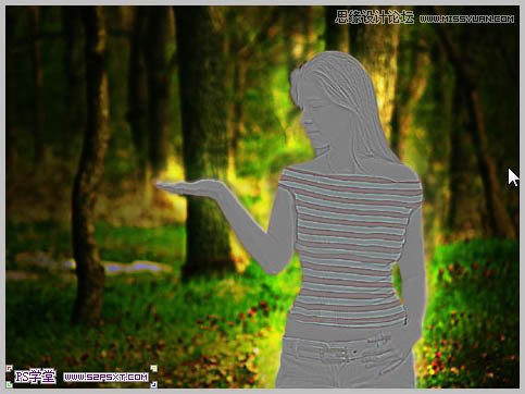 Photoshop合成在和蝴蝶交流的美女仙子