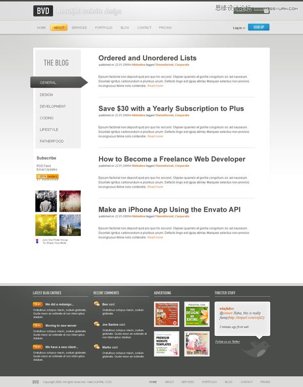 Photoshop从零开始设计漂亮的网页模板