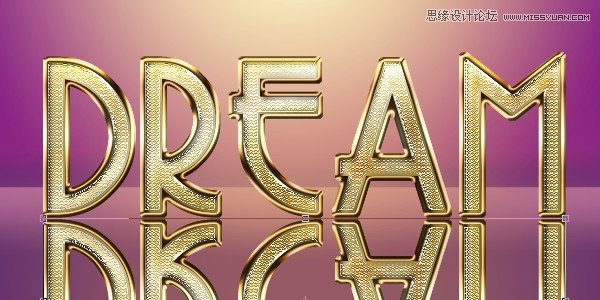 Photoshop制作金属质感的黄金立体字