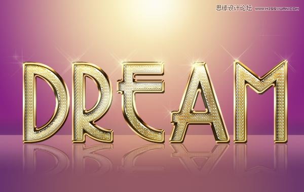 Photoshop制作金属质感的黄金立体字