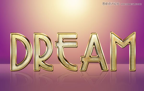 Photoshop制作金属质感的黄金立体字