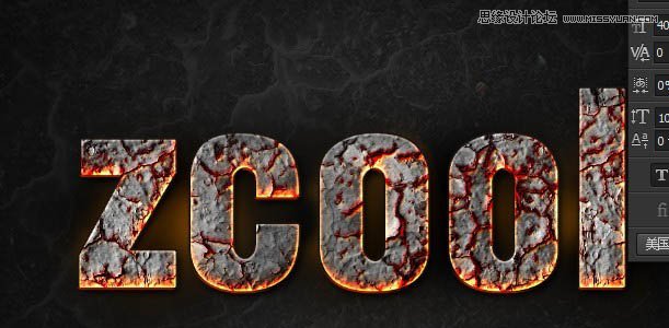 Photoshop制作燃烧效果的岩石字【中文版】