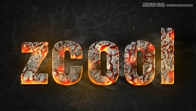 Photoshop制作燃烧效果的岩石字【中文版】