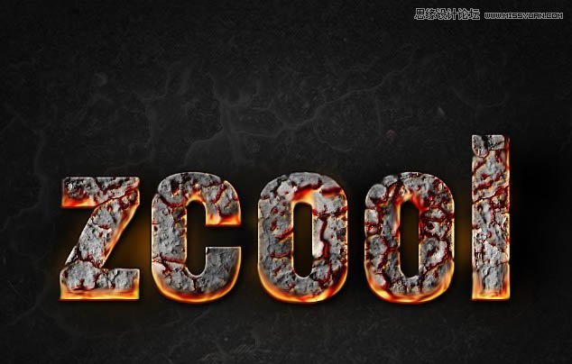 Photoshop制作燃烧效果的岩石字【中文版】