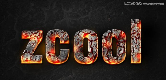 Photoshop制作燃烧效果的岩石字【中文版】