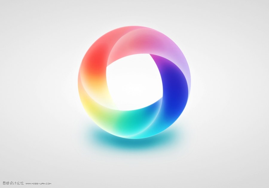 Photoshop设计炫彩效果的光环标志教程