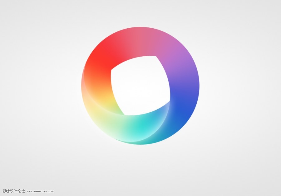 Photoshop设计炫彩效果的光环标志教程