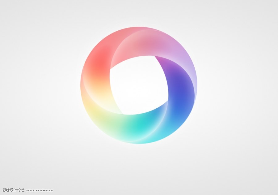 Photoshop设计炫彩效果的光环标志教程