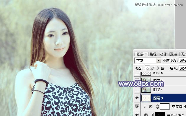 Photoshop给美女照片添加紫色梦幻效果