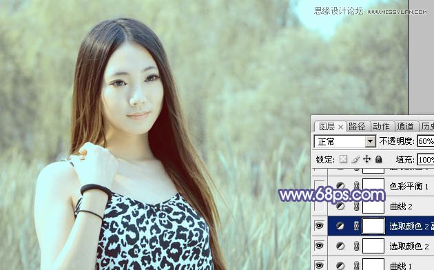 Photoshop给美女照片添加紫色梦幻效果