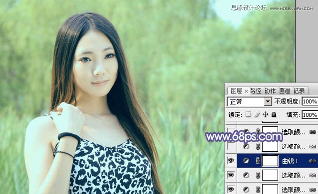 Photoshop给美女照片添加紫色梦幻效果