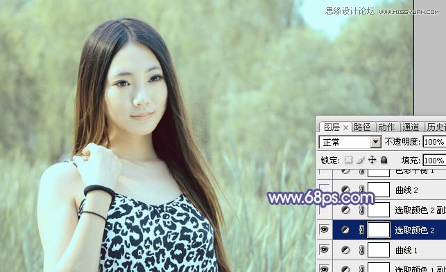 Photoshop给美女照片添加紫色梦幻效果