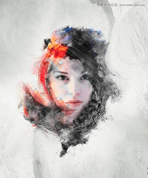 Photoshop使用纹理和笔刷制作抽象海报