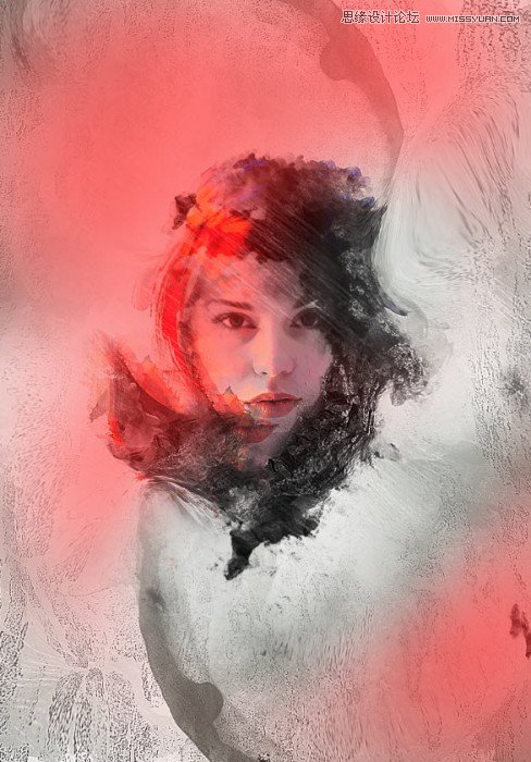 Photoshop使用纹理和笔刷制作抽象海报