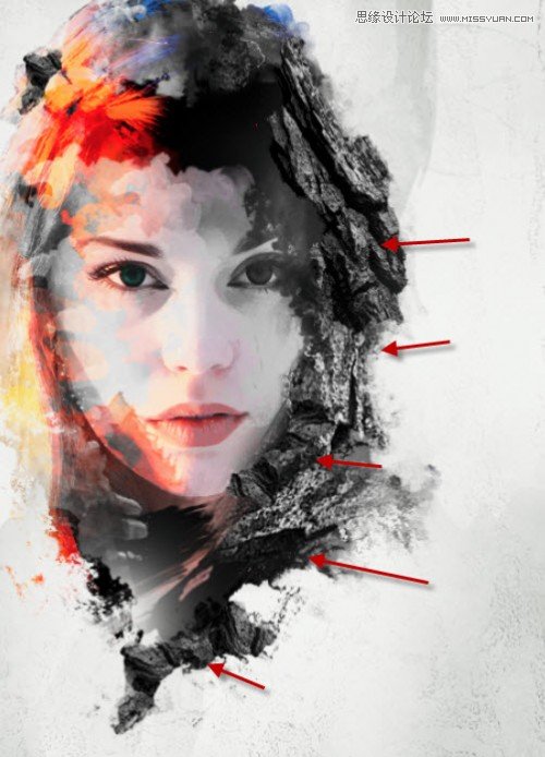 Photoshop使用纹理和笔刷制作抽象海报