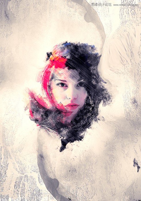 Photoshop使用纹理和笔刷制作抽象海报