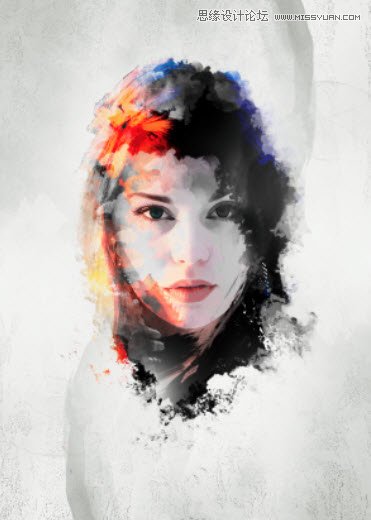 Photoshop使用纹理和笔刷制作抽象海报