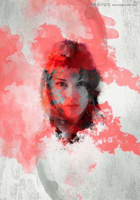 Photoshop使用纹理和笔刷制作抽象海报