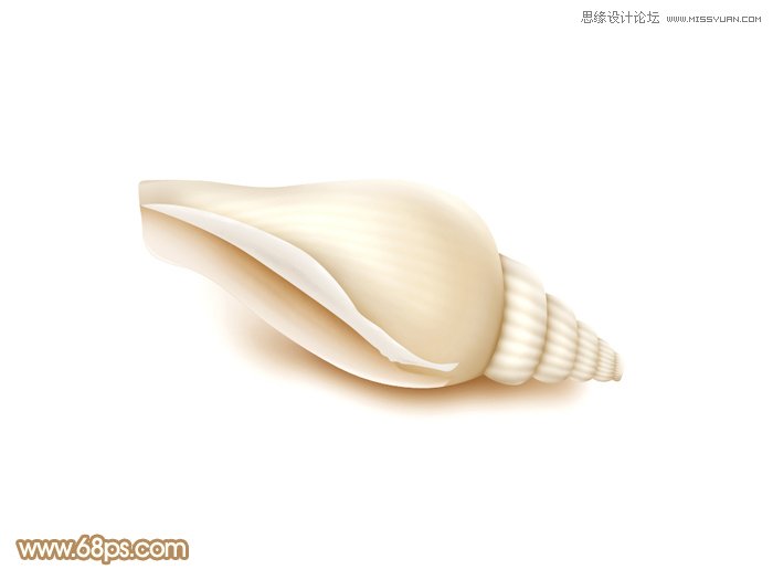 Photoshop绘制可爱风格的小海螺教程