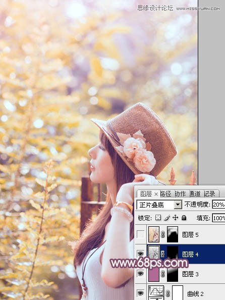 Photoshop调出外景美女唯美的柔黄色调
