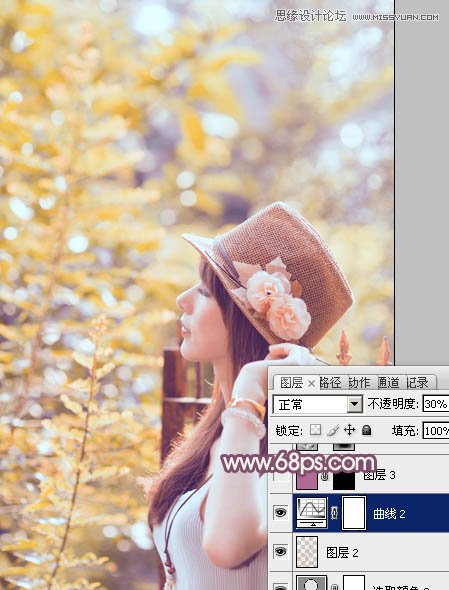 Photoshop调出外景美女唯美的柔黄色调