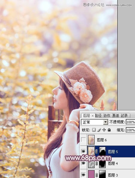 Photoshop调出外景美女唯美的柔黄色调